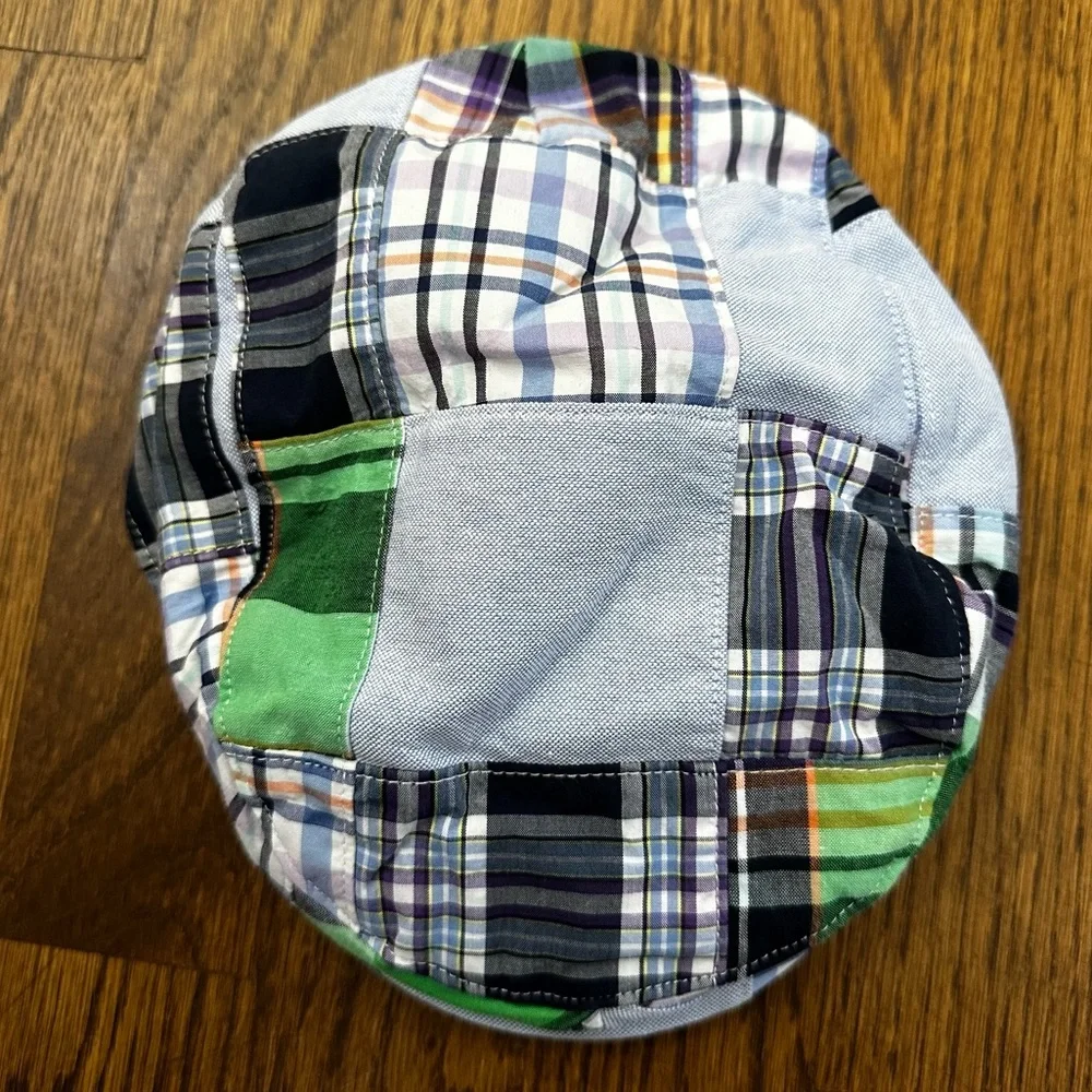 Janie and Jack patchwork plaid newsboy cap, size 6-12M